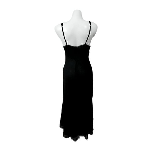 Old Hollywood Glam Style Pinup Cabernet Black Gown Chiffon M - Picture 5 of 8